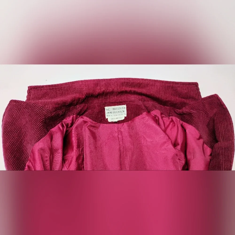 Vintage Burgundy Corduroy Jacket Blazer Women's Sz 9/10 Cotton Nylon Lined Y-3 - Picture 11 of 11